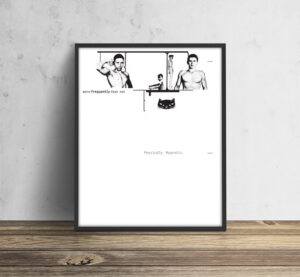 "#7 Blank Print" | 
Commemorative Limited Edition, Ink on Archival Paper 1997 | 
Two sizes: 18×36″; 36×72″